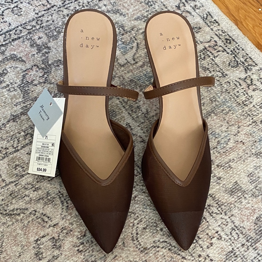 Chocolate Brown Mule Heel